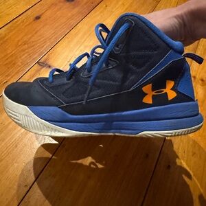 Under Armour Kids' Blue and Black basketball shoes